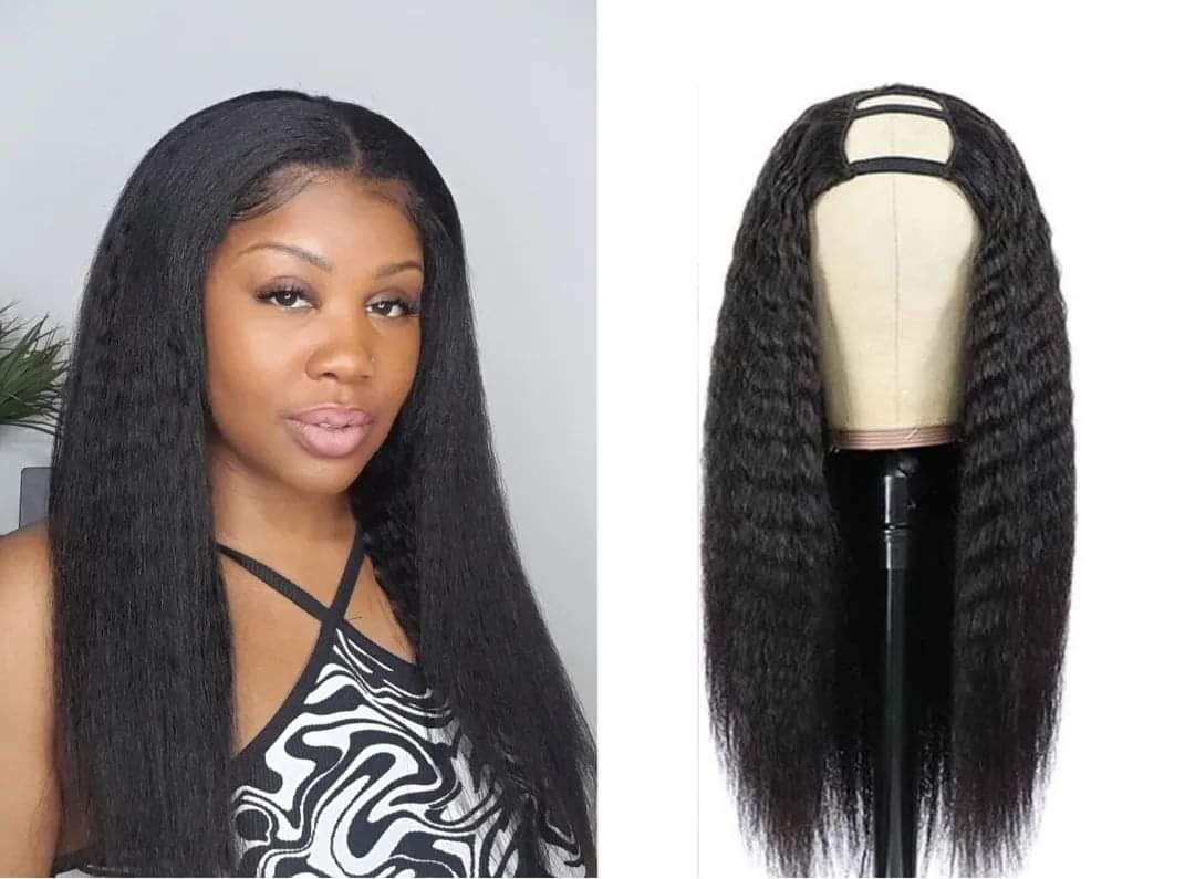 Kinky straight U-part Wigs