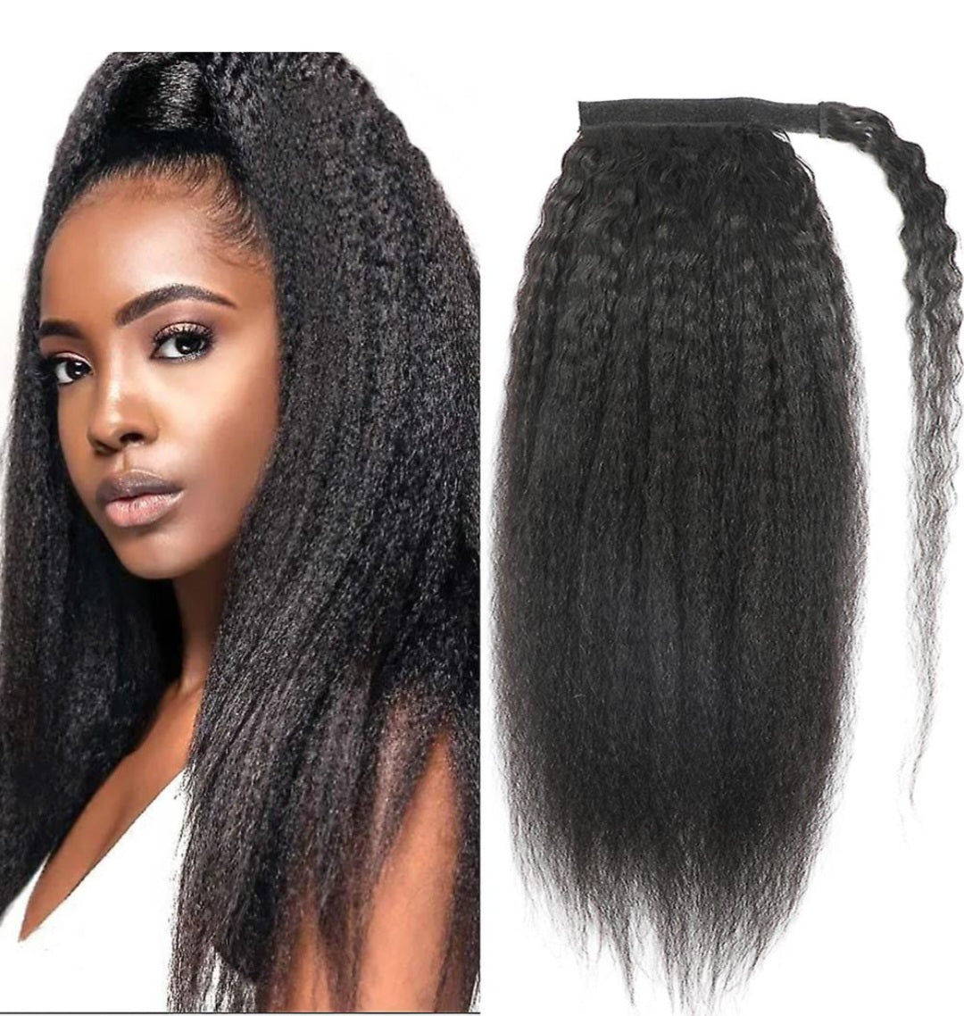 Kinky Straight Wrap Around Ponytail